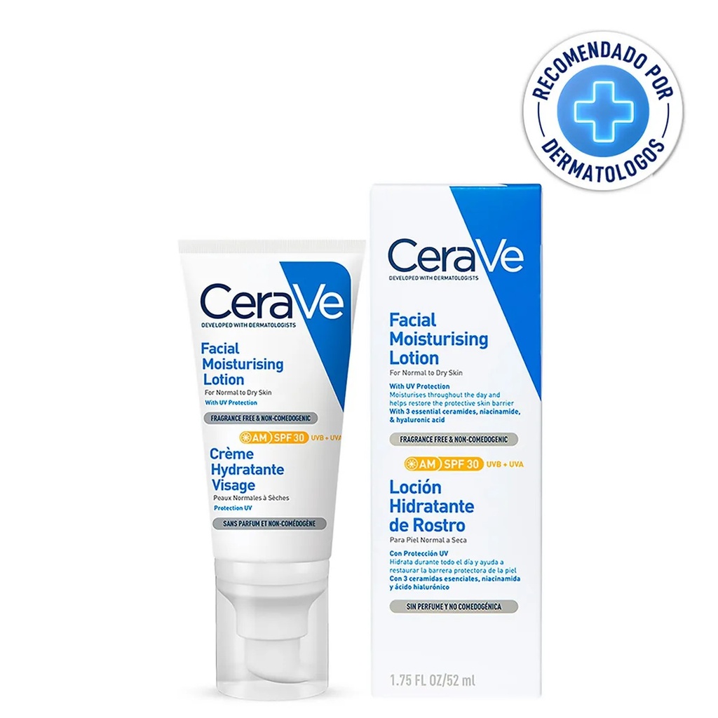 [19] CERAVE LOCION HIDRATANTE DE ROSTRO SPF 30 TUBO X 52 ML
