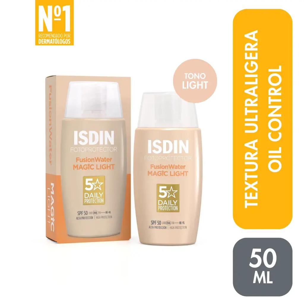 [384] FOTOPROTECTOR ISDIN FUSION WATER MAGIC COLOR LIGHT X 50mL